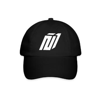 Abstract N Buchstabe - Baseballkappe - Schwarz/Schwarz - Vorne
