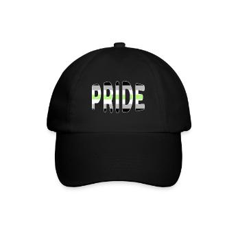 Pride-Logo Agender - Baseballkappe - Schwarz/Schwarz - Vorne