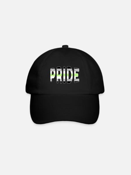 Pride-Logo Agender - Baseballkappe - Schwarz/Schwarz