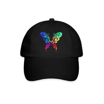Bunter Sommervogel - Baseballkappe - Schwarz/Schwarz - Vorne