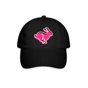 Ein laufender Hase - Baseballkappe - Schwarz/Schwarz - Vorne