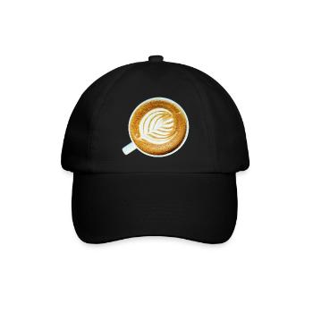 coffee kaffee cappuccino espresso2 - Baseballkappe - Schwarz/Schwarz - Vorne