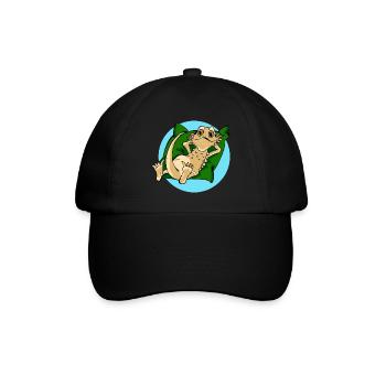 Bartagame cool auf Kissen Reptil Reptilie - Baseballkappe - Schwarz/Schwarz - Vorne