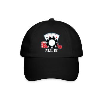 Pokern All In - Baseballkappe - Schwarz/Schwarz - Vorne
