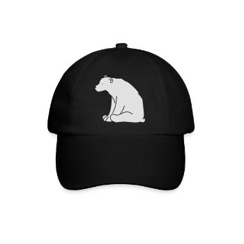 Süßer Eisbär Cartoon – Arktis Tiermotiv - Baseballkappe - Schwarz/Schwarz - Vorne