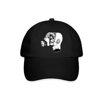 Geteilter schreiender Kopf - Baseballkappe - Schwarz/Schwarz - Vorne