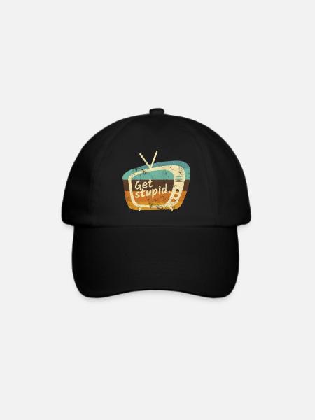 TV Fernsehen Macht Dumm Medien Sprüche Geschenk - Baseballkappe - Schwarz/Schwarz
