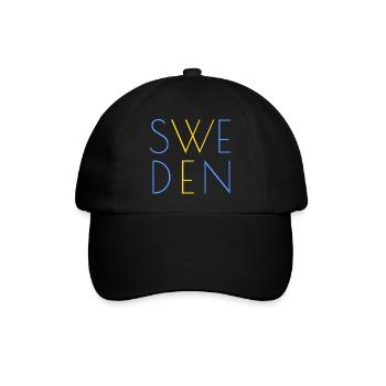 Schweden Motiv - Baseballkappe - Schwarz/Schwarz - Vorne