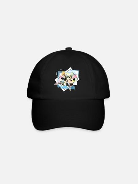 Respect the Nature - Save the Future - Baseballkappe - Schwarz/Schwarz