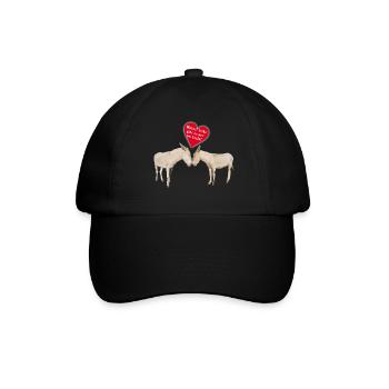Wahre Esel Liebe - Baseballkappe - Schwarz/Schwarz - Vorne