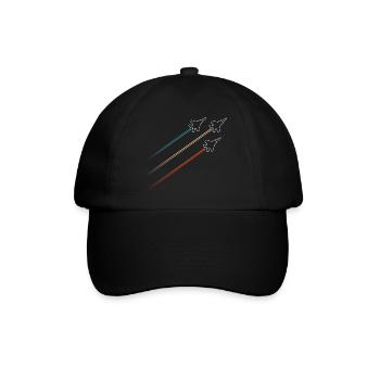 Staffelflug Kampfjets Vintage Kondensstreifen - Baseballkappe - Schwarz/Schwarz - Vorne