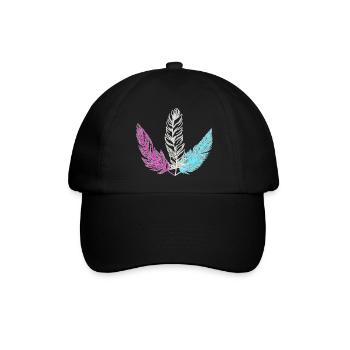 trans feder - Baseballkappe - Schwarz/Schwarz - Vorne