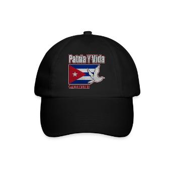 Cuba Flag, Viva Cuba Libre, Patria Y Vida, Cuba - Baseballkappe - Schwarz/Schwarz - Vorne