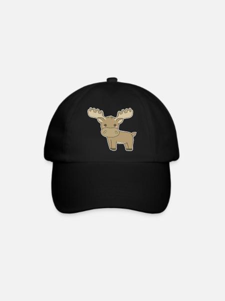 Elch - Baseballkappe - Schwarz/Schwarz