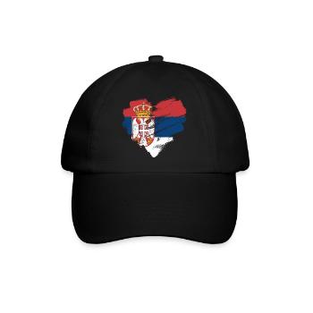Serbien - Baseballkappe - Schwarz/Schwarz - Vorne