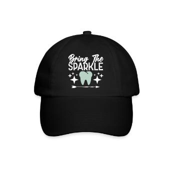 zähne glänzen - Baseballkappe - Schwarz/Schwarz - Vorne