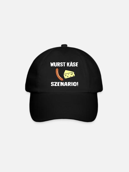 Wurst Käse Szenario - Baseballkappe - Schwarz/Schwarz