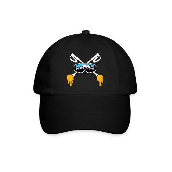 Ski- und Savoyer Fondue Mountain Skier Geschenk - Baseballkappe - Schwarz/Schwarz - Vorne