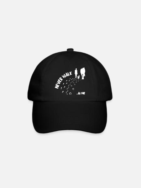 Never Walk Alone Dog Horse - Baseballkappe - Schwarz/Schwarz
