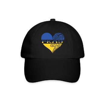 Ukraine Pray - Baseballkappe - Schwarz/Schwarz - Vorne