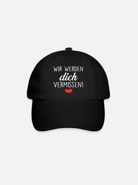 Wir Werden Dich Vermissen! Herz - Baseballkappe - Schwarz/Schwarz