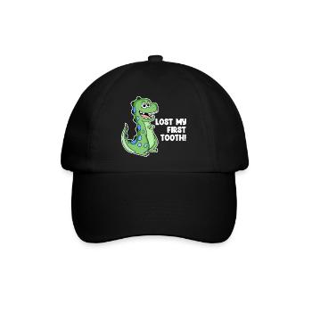 Dino Zahnlücke Kleinkind Milchzahn - Baseballkappe - Schwarz/Schwarz - Vorne