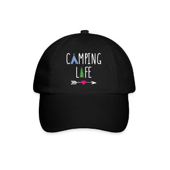 Leben auf dem Campingplatz - Baseballkappe - Schwarz/Schwarz - Vorne
