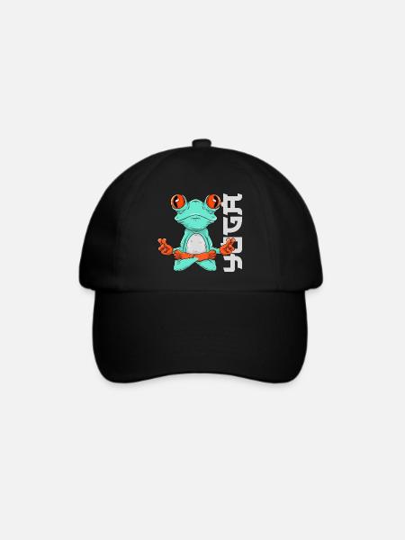 Frosch Yoga - Baseballkappe - Schwarz/Schwarz