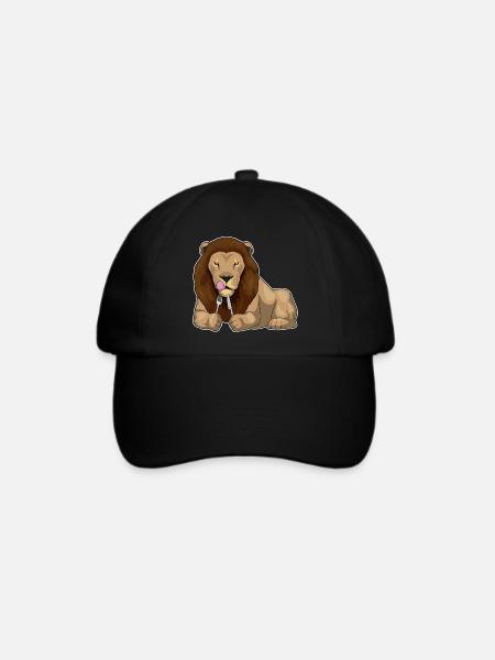Löwe Besteck Kochen Küche - Baseballkappe - Schwarz/Schwarz