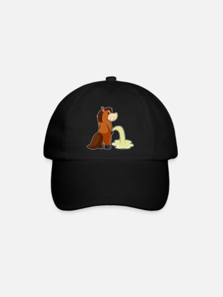 Pferd Toilette - Baseballkappe - Schwarz/Schwarz