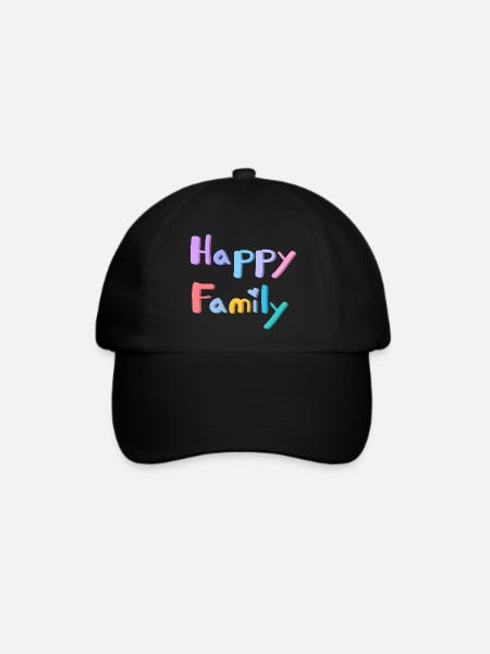 HAPPY FAMILY TEXT - Baseballkappe - Schwarz/Schwarz