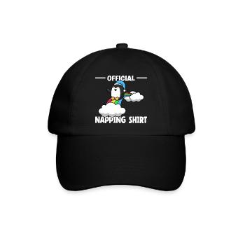 Sleeping Penguin Lover Cute Penguin Napping - Baseballkappe - Schwarz/Schwarz - Vorne