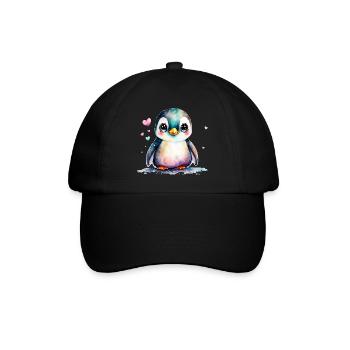 Ein kleines süsses Baby Pinguin Vogel Pinguine - Baseballkappe - Schwarz/Schwarz - Vorne