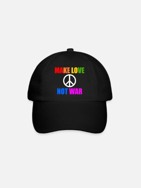 Make love not war - Baseballkappe - Schwarz/Schwarz