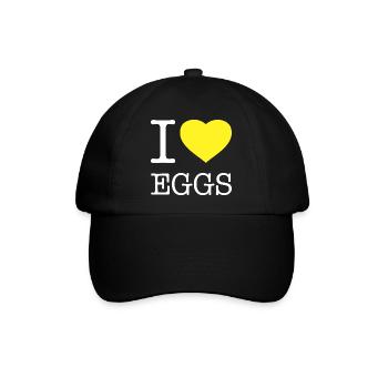 I LOVE EGGS - Baseballkappe - Schwarz/Schwarz - Vorne