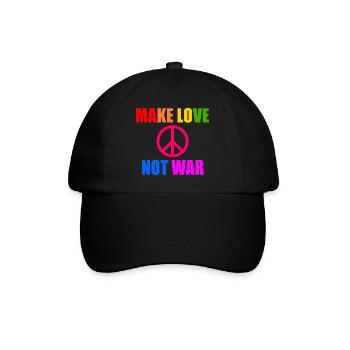 Make love not war - Baseballkappe - Schwarz/Schwarz - Vorne