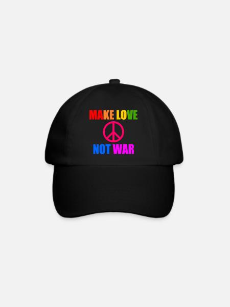 Make love not war - Baseballkappe - Schwarz/Schwarz