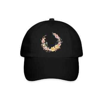 Blumenkranz Frühling Osterglocken und Palmkätzchen - Baseballkappe - Schwarz/Schwarz - Vorne