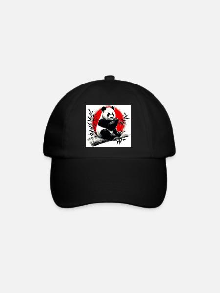 Panda - Baseballkappe - Schwarz/Schwarz