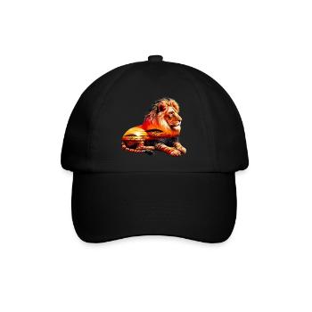 Löwe - Baseballkappe - Schwarz/Schwarz - Vorne