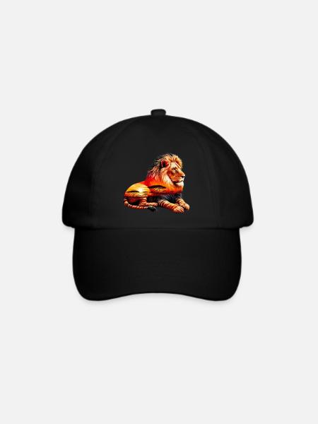 Löwe - Baseballkappe - Schwarz/Schwarz