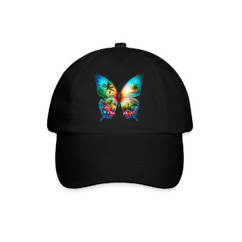 Schmetterling - Baseballkappe - Schwarz/Schwarz - Vorne