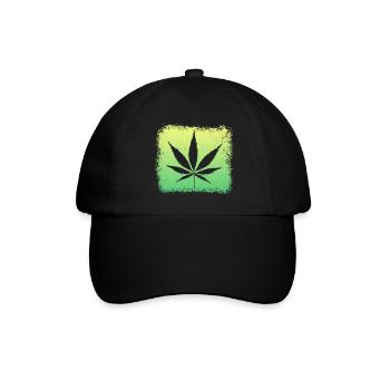 Kiffen Weed Ganja - Baseballkappe - Schwarz/Schwarz - Vorne