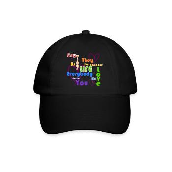 LGBTQ-Leben Liebe Bunt - Baseballkappe - Schwarz/Schwarz - Vorne