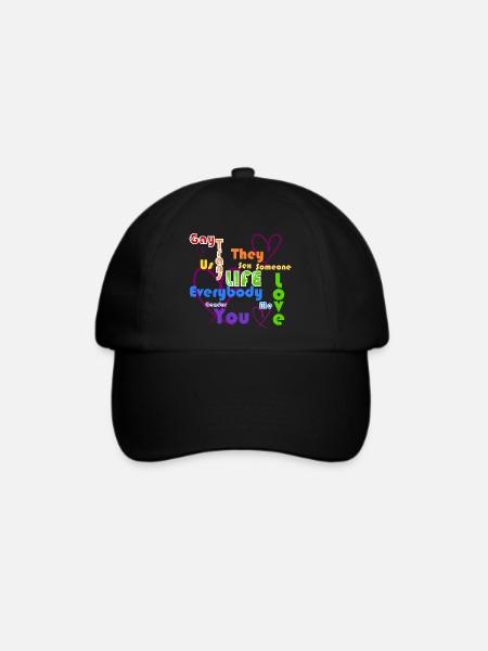 LGBTQ-Leben Liebe Bunt - Baseballkappe - Schwarz/Schwarz