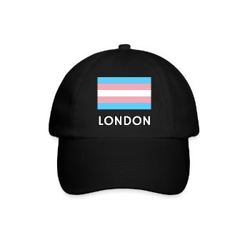 Trans Pride Flagge London - Baseballkappe - Schwarz/Schwarz - Vorne