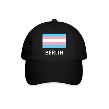 Trans Pride Flagge Berlin - Baseballkappe - Schwarz/Schwarz - Vorne
