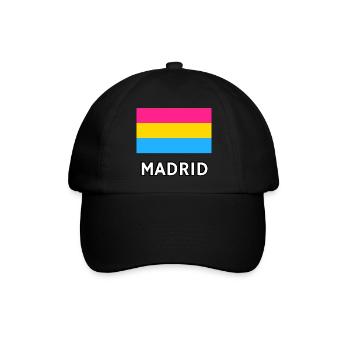 Pan Pride Flagge Madrid - Baseballkappe - Schwarz/Schwarz - Vorne