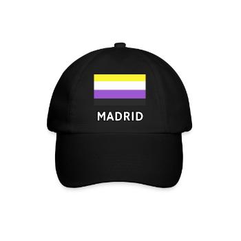 Nicht-binäre Pride Flagge Madrid - Baseballkappe - Schwarz/Schwarz - Vorne