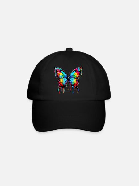 Schmetterling - Baseballkappe - Schwarz/Schwarz
